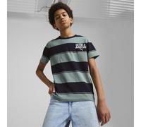 PUMA Class Striped Tee Youth, Abbigliamento, Verde Moon, 9-10Y 9-10Y