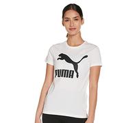 PUMA Classics Logo Tee Maglietta, Bianco White, S Donna