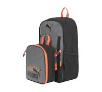 PUMA Colony Set Lunch Kit & Zaino Combo, Grigio mélange/Heat Fire, M, Colony Set Lunch Kit & Zaino Combo