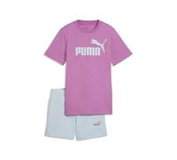 PUMA Completo T-Shirt e Shorts Essentials con Logo No. 1 per Ragazzi 164, Mauve Pop Pink