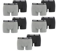 PUMA Confezione da 10 boxer da uomo, - 691 Dark Grey Melange/Black, M
