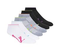 PUMA Confezione da 6 paia di calzini bassi da donna, Colore: bianco e multicolore., 9-11