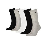 PUMA Crew, Calzini Unisex - Adulto, Bianco/Grigio/Nero, 39-42 (Pacco da 5)