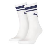 PUMA Crew Heritage Stripe Socks Unisex (2-Pack), Abbigliamento, Bianco/Blu, 35-38 35-38