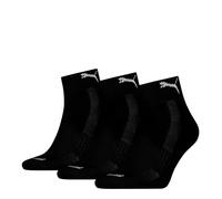 PUMA CUSHIONED QUARTER 3P, Calzini, Unisex - Adulto, Black - New, 35-38