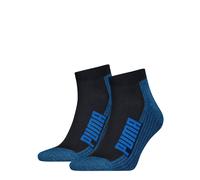 PUMA Cushioned Quarter Socks Unisex (2-pack), Abbigliamento, Navy/Grey/Strong Blu, 35-38 35-38