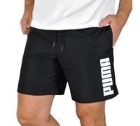 PUMA da Uomo Pantaloncini Pantaloni Sport Ginnastica Bermuda Costume Nero/Bianco