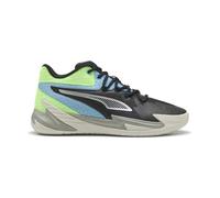 PUMA Dagger Basketball Shoes, Scarpe da Ginnastica Uomo, Nero Brillante Verde Acqua Glare Ah25, 42 EU