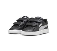 Puma Scarpe da ginnastica Smash 3.0 Glitter Velcro Bambini Nero/Argento/Bianco Taglia 4 UK