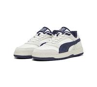 PUMA Doublecourt Prm, Scarpe Sportive Unisex Adulto, Warm White New Navy Blue, 45 EU