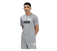 PUMA Ess+ 2 col Logo Tee, Unisex, Medium Gray Heather, S