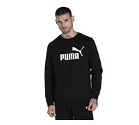 PUMA Ess Big Logo Crew FL Felpa Uomo, Uomo, Felpa, 586678-01, Nero puma, L