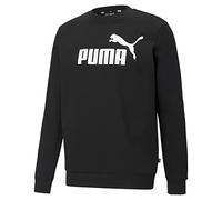 PUMA Ess Big Logo Crew FL Felpa Uomo, Uomo, Felpa, 586678-01, Nero puma, XL