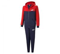 PUMA Ess+ Block Hooded Suit FL B, Tuta Sportiva Bambini e Ragazzi, Rosso ad Alto Rischio, 110