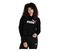 PUMA Ess Cropped Logo Hoo Felpa Donna, Donna, Felpa, 586869-01, Nero puma, S