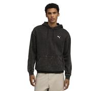 PUMA Felpa con cappuccio Ess Elevated Relaxed Wash da uomo Nero L dal taglio morbido
