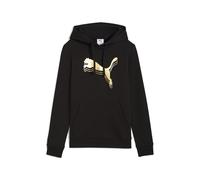 PUMA Ess Metallic Hoodie FL, Felpe con Cappuccio Unisex - Adulto, PUMA Black-Metallic Gold,