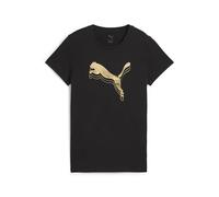 PUMA Ess Metallic Tee, Magliette Unisex - Adulto, PUMA Black-Metallic Gold,