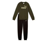 Puma Tuta Essential Logo Crew Dark Olive da Bambino 164 Green
