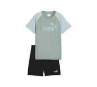 PUMA ESS No.1 Logo Poly Tee and Shorts Set B, Abiti lavorati a maglia Bambino, Green Moon,
