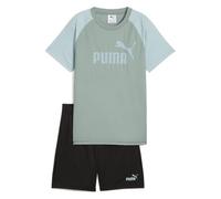 PUMA ESS No.1 Logo Poly Tee and Shorts Set B, Abiti lavorati a maglia Bambino, Green Moon,