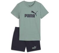 PUMA ESS No.1 Logo Tee and Shorts Set PS, Abiti lavorati a maglia Bambino, Green Moon-New Navy,
