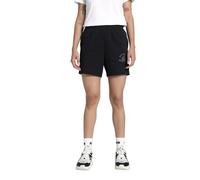 Puma - Ess Script High-Waist Shorts 5", Pantaloncini Lavorati a Maglia Donna