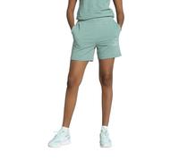 PUMA Ess Script High-Waist Shorts 5", Pantaloncini Lavorati a Maglia Donna, Green Moon, M