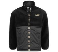 Puma Ess+ Tape Golden Giacca Sherpa Da Uomo Nera Nuova