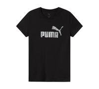 PUMA ESS+ Textured Foil Big Logo Tee T-SHIRT DONNA COL.NERO ARGENTO TG.M