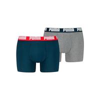 PUMA Everyday Basic Boxer 2p, Biancheria Intima Uomo, Navy/Grey Melange - New, S