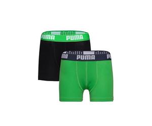 PUMA Everyday Basic Boxers 2P, Biancheria Intima, Bambini e Ragazzi, Green/Black - New, 134-140