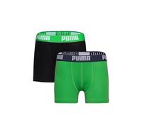 PUMA Everyday Basic Boxers 2P, Biancheria Intima, Bambini e Ragazzi, Green/Black - New, 158-164