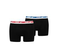 PUMA Everyday Multi Logo Boxers 2p, Biancheria Intima Uomo, Black Red Blue, S