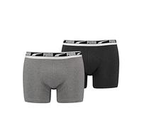 PUMA Everyday Multi Logo Boxers 2p, Biancheria Intima Uomo, Grey Black, S