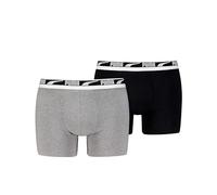 PUMA Everyday Multi Logo Boxers 2p, Biancheria Intima Uomo, Grey Melange/Black - New, XXL