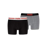 PUMA Everyday Placed Logo Pugile, Mid Grey Melange/Orange, XXL (Pacco da 2) Uomo