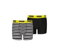 PUMA Everyday Striped Boxers 2P, Biancheria Intima, Bambini e Ragazzi, Black Combo - New, 146-152