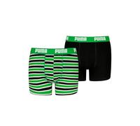 PUMA Everyday Striped Boxers 2P, Biancheria Intima, Bambini e Ragazzi, Green/Black - New, 170-176