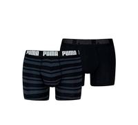 PUMA Everyday Striped Boxers 2P, Biancheria Intima Uomo, Black/Black - New, XL