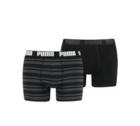 PUMA EVERYDAY STRIPED BOXERS 2P, Biancheria Intima Uomo, Black Brown Stripes, M