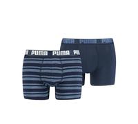 PUMA EVERYDAY STRIPED BOXERS 2P, Biancheria Intima Uomo, Navy Light Stripes, S