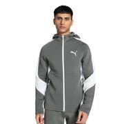 PUMA Evostripe - Felpa con cappuccio e zip intera, Grigio minerale., S
