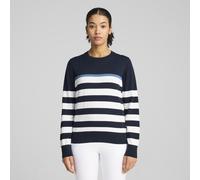 PUMA Felpa a righe Resort da donna, Abbigliamento, Deep Navy/Bianco Glow, S S