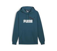PUMA Felpa con Cappuccio Bicolore Essentials+ con Logo Grande da Uomo XS Cold Green