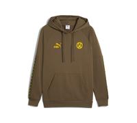 PUMA Felpa con cappuccio Borussia Dortmund KING da uomo, Sport, Haute Coffee/Giallo Sizzle, XS XS