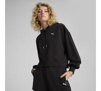 PUMA Felpa con cappuccio cropped WARDROBE ESS vestibilità comoda da donna, Abbigliamento, Nero, S S