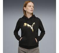 Puma Ess Metallic Hoodie FL, Felpe con Cappuccio Unisex - Adulto, Puma Black-Metallic Gold,