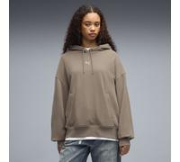 PUMA Felpa con cappuccio oversize Essentials da donna, Abbigliamento, Beige, S S