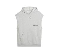 PUMA Felpa con Cappuccio Senza Maniche Graphics Training da Uomo XL, Light Gray Heather